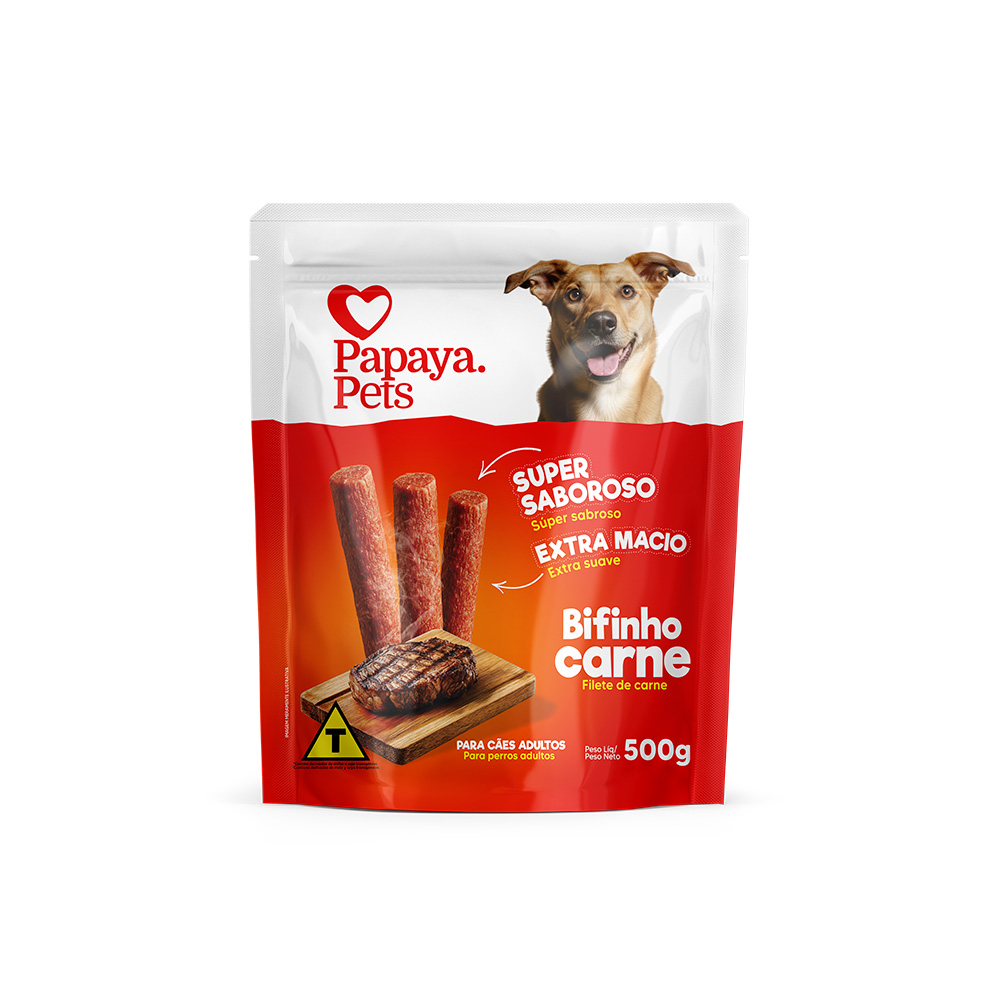 Snack Papaya Palitos Sabor Carne para Cães