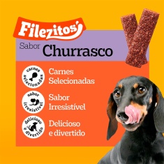 Snack Pedigree Filezitos Bifinho para Cães Adultos Sabor Churrasco