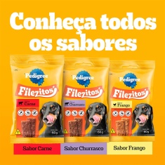 Snack Pedigree Filezitos Bifinho para Cães Adultos Sabor Churrasco