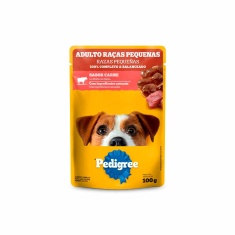 Ração Úmida Pedigree Sachê Carne ao Molho para Cães Adultos de Raças Pequenas 100 g