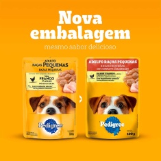 Ração Úmida Pedigree Sachê Frango ao Molho para Cães Adultos de Raças Pequenas
