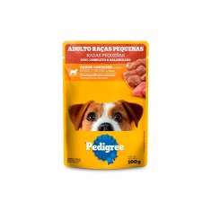 Ração Úmida Pedigree Sachê Cordeiro ao Molho para Cães Adultos de Raças Pequenas 100 g