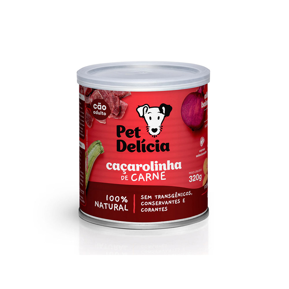 Ração Úmida Natural Pet Delícia Caçarolinha de Carne para Cães Adultos