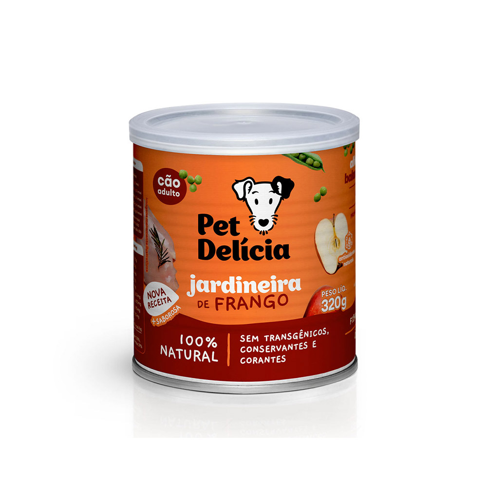 Ração Úmida Natural Pet Delícia Jardineira de Frango para Cães Adultos 110 g