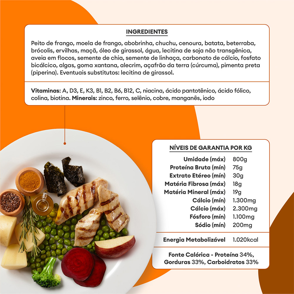 Ração Úmida Natural Pet Delícia Jardineira de Frango para Cães Adultos 110 g