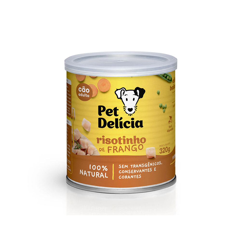 Ração Úmida Natural Pet Delícia Risotinho de Frango para Cães 320 g