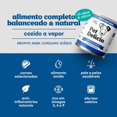 Ração Úmida Natural Pet Delícia Hipercalórica para Cães 320 g