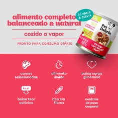 Ração Úmida Natural Pet Delícia Frango com Maçã Light para Cães 320 g