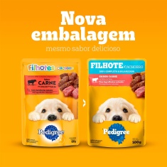 Ração Úmida Pedigree Sachê Carne ao Molho para Cães Filhotes 100 g
