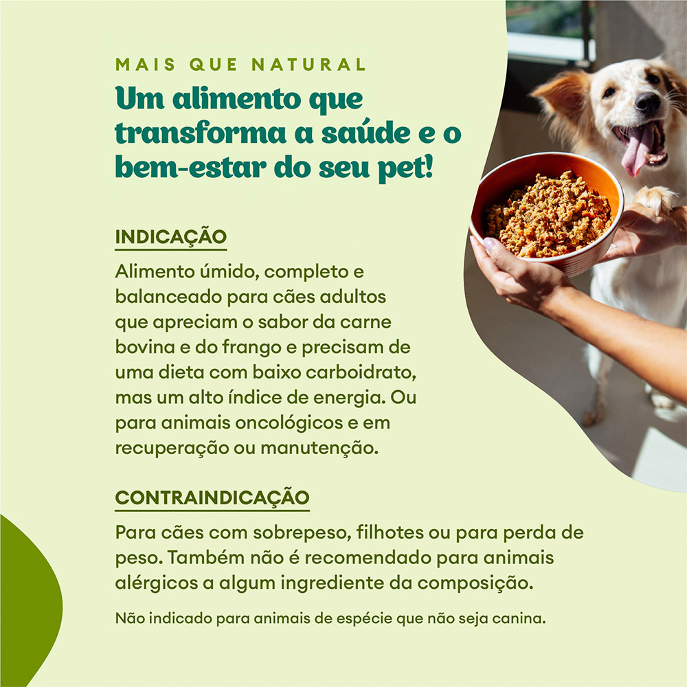 Ração Úmida Natural Pet Delícia Low Carb para Cães 320 g