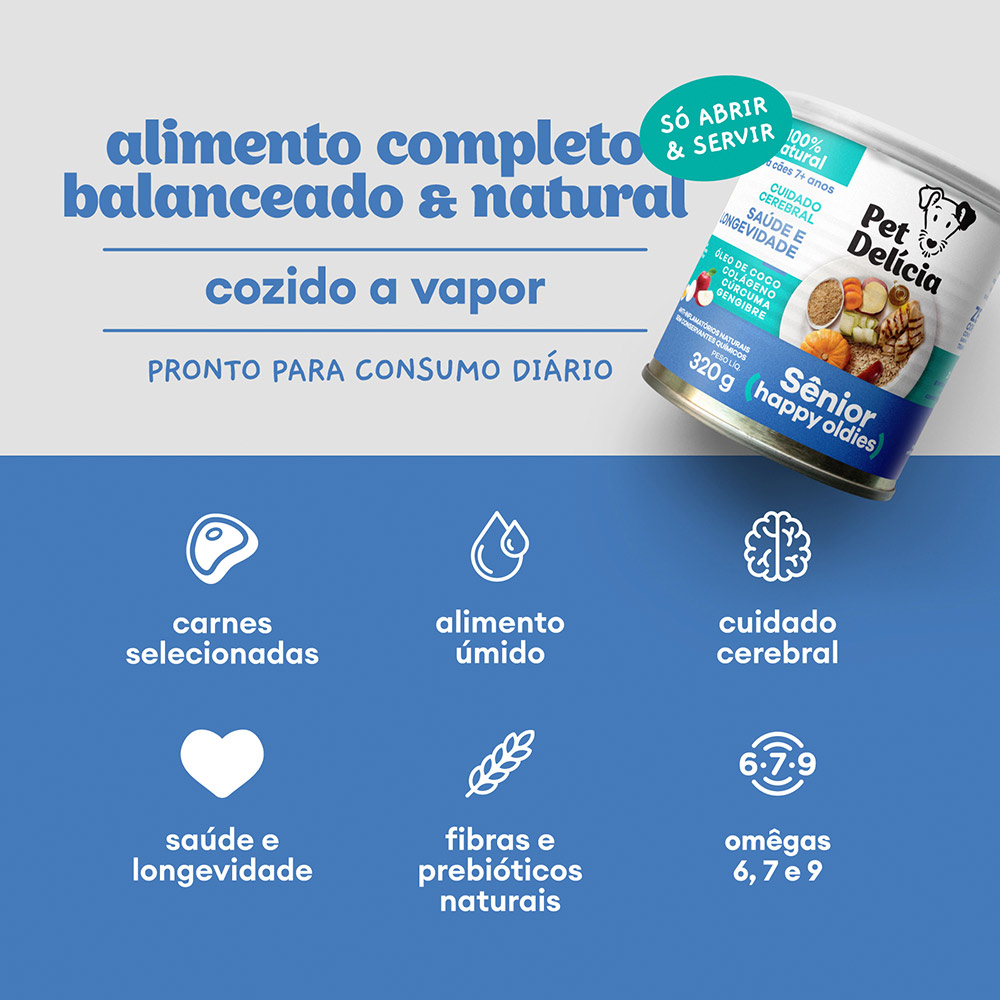 Ração Úmida Natural Pet Delícia Sênior Cão para +7 Anos 320 g