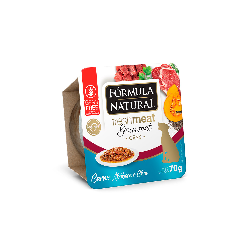 Ração Úmida Fórmula Natural Fresh Meat Gourmet para Cães Sabor Carne 70g