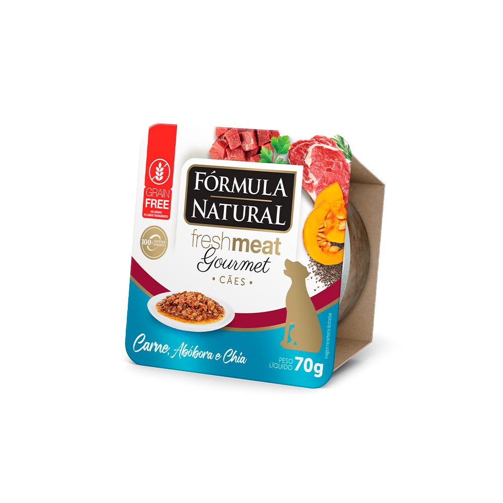 Ração Úmida Fórmula Natural Fresh Meat Gourmet para Cães Sabor Carne 70g