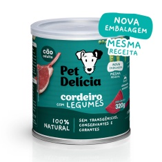 Ração Úmida Natural Pet Delícia Cordeiro com Legumes para Cães 320 g