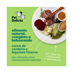 Ração Úmida Natural Pet Delícia Cordeiro com Legumes para Cães 320 g