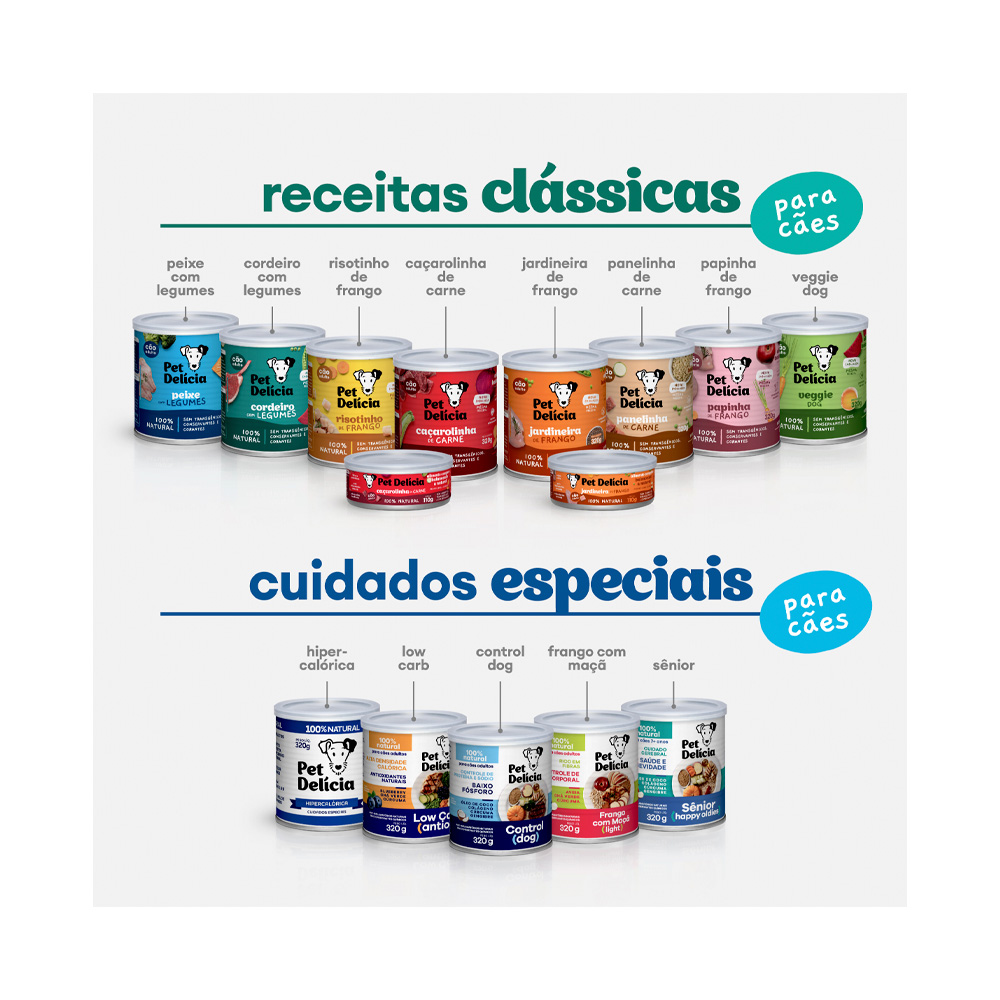 Ração Úmida Natural Pet Delícia Cordeiro com Legumes para Cães 320 g