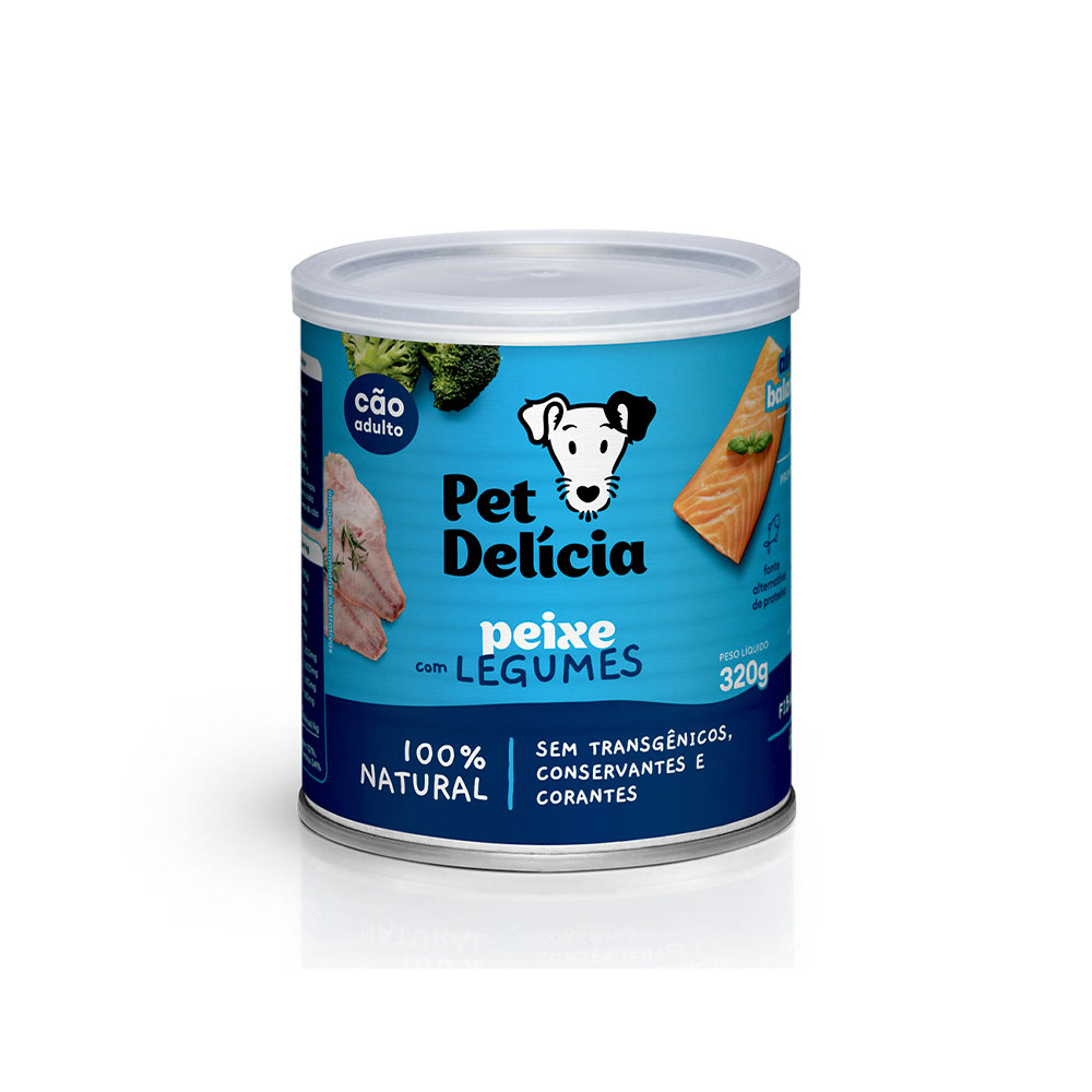 Ração Úmida Natural Pet Delícia Peixe com Legumes para Cães 320 g