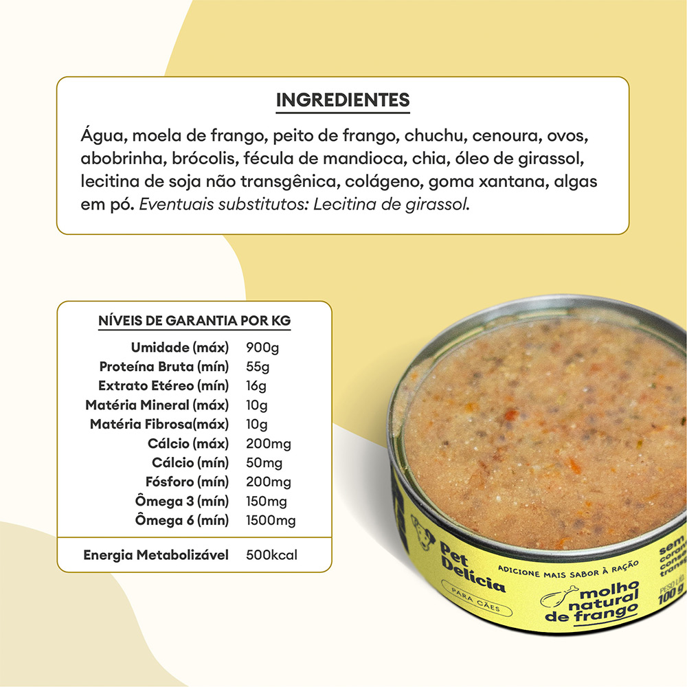 Molho Natural Pet Delícia Frango para Cães 100 g