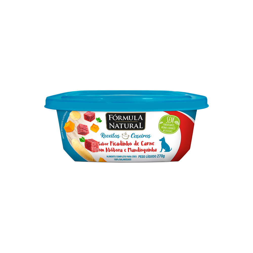 Ração Úmida Fórmula Natural Fresh Meat Receitas Caseiras para Cães Adultos Sabor Picadinho de Carne com Abóbora e Mandioquinha 270g