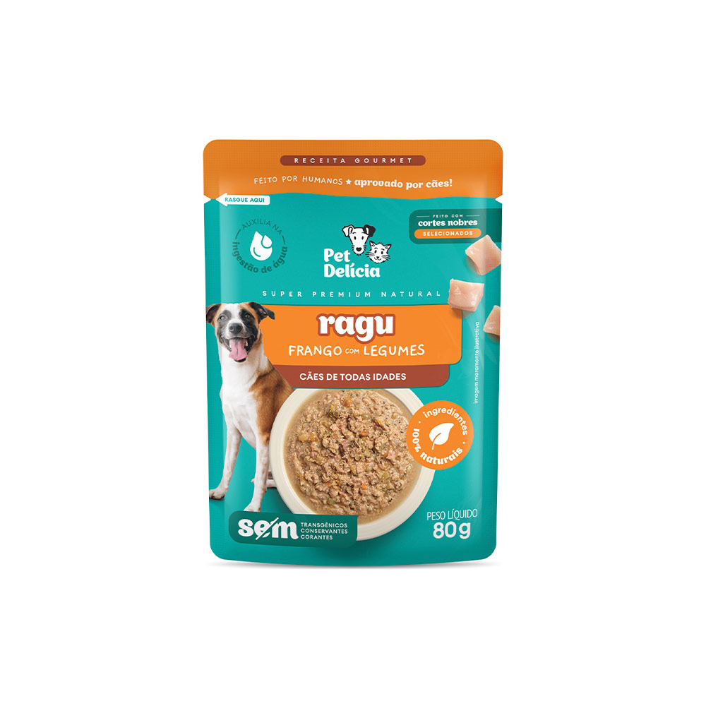 Sachê Natural Pet Delícia Ragu de Frango com Legumes para Cães 80g Sachê Natural Pet Delícia Ragu de Frango com Legumes para Cães 80g