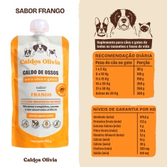 Sachê Caldos Olivia Sabor Frango para Cães e Gatos 250 ml