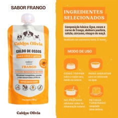 Sachê Caldos Olivia Sabor Frango para Cães e Gatos 250 ml