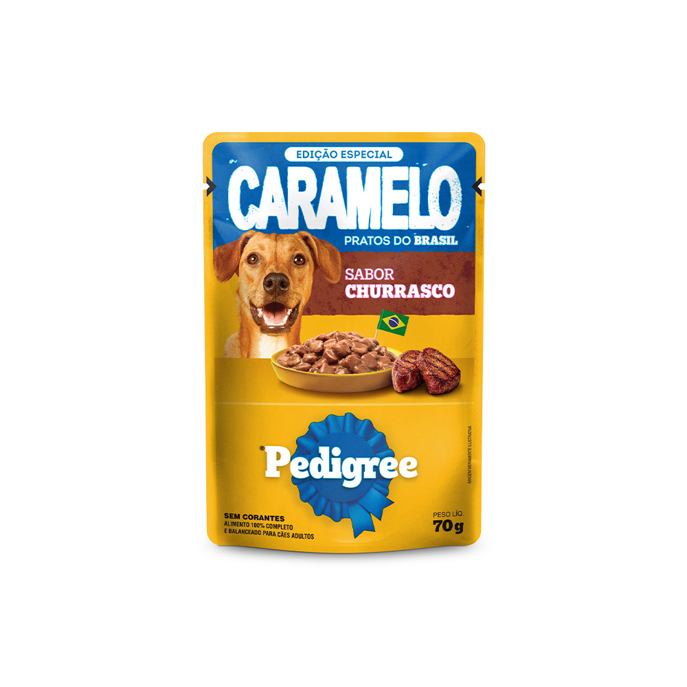 Ração Úmida Pedigree Caramelo para Cães Adultos Sabor Churrasco 70 g