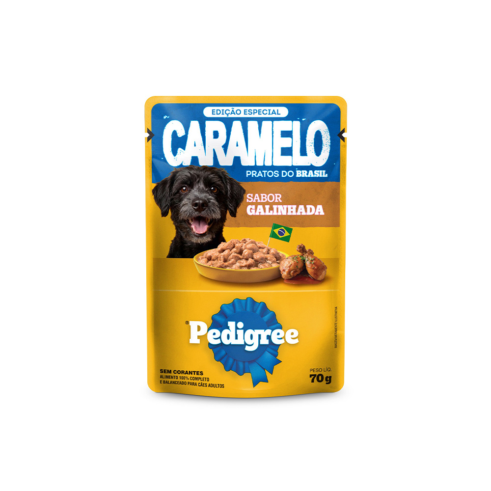 Ração Úmida Pedigree Caramelo Sabor Galinhada para Cães Adultos 70 g