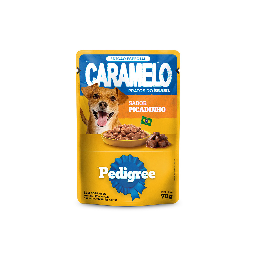Ração Úmida Pedigree Caramelo para Cães Adultos Sabor Picadinho 70 g