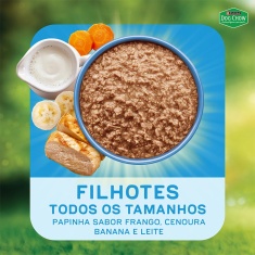 Ração Úmida Dog Chow Ótimo Começo Papinha para Cães Filhotes Sabor Frango, Cenoura, Banana e Leite 85 g