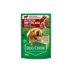 Ração Úmida Dog Chow Nutrição Reforçada para Cães Adultos Sabor Cordeiro em Filetes com Arroz 85 g