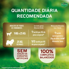 Ração Úmida Dog Chow Nutrição Reforçada para Cães Adultos Sabor Cordeiro em Filetes com Arroz 85 g