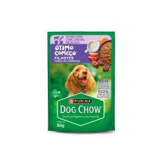 Ração Úmida Dog Chow Ótimo Começo Papinha para Cães Filhotes Sabor Carne, Cenoura, Maçã e Leite 85 g