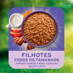 Ração Úmida Dog Chow Ótimo Começo Papinha para Cães Filhotes Sabor Carne, Cenoura, Maçã e Leite 85 g