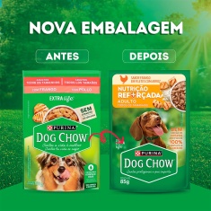 Ração Úmida Dog Chow Nutrição Reforçada para Cães Adultos Sabor Frango em Filetes com Arroz 85 g