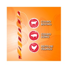 Petisco Dingo Twists 3 Sabores para Cães 5 Unidades