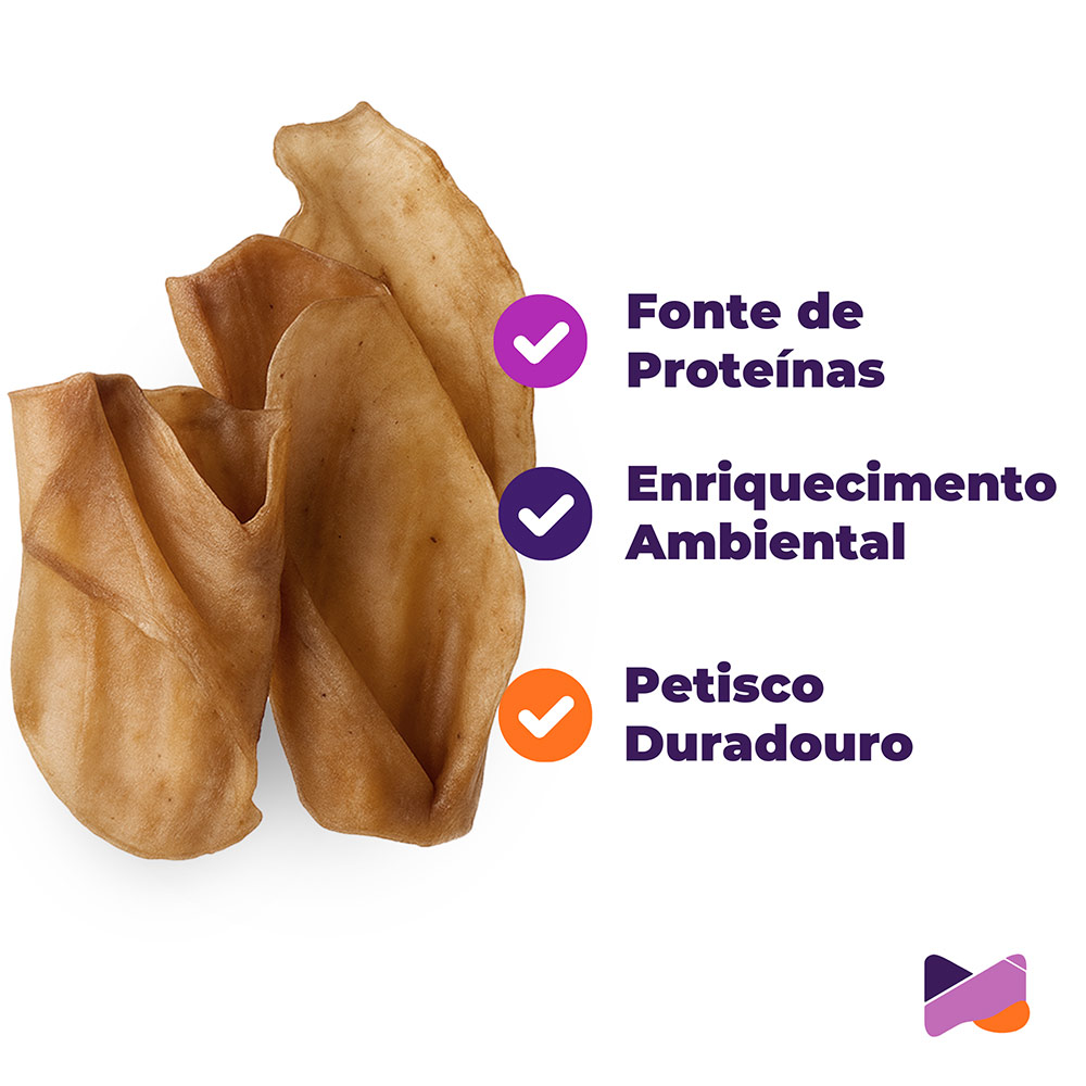 Osso Umami Orelha Bovina Desidratada Natural 6 Unidades
