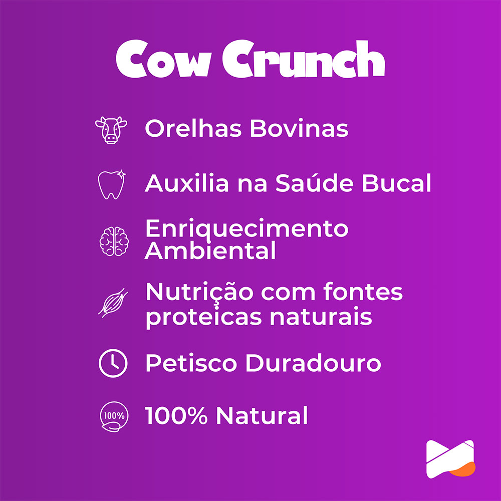 Osso Umami Orelha Bovina Desidratada Natural 6 Unidades