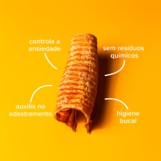 Osso Natty Chews Traqueia Bovina Natural para Cães - 2 Unidades