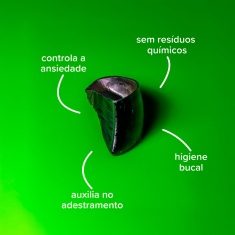 Osso Natty Chews Casco Bovino Natural para Cães - 3 Unidades
