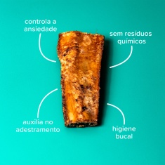 Osso Natty Chews Costela Bovina Natural para Cães 2 Unidades