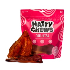 Osso Natty Chews Orelha Suína Natural para Cães 3 Unidades
