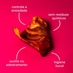 Osso Natty Chews Orelha Suína Natural para Cães 3 Unidades