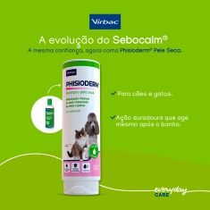 Shampoo Hidratante Virbac Phisioderm Pele Seca para Cães e Gatos 250 ml