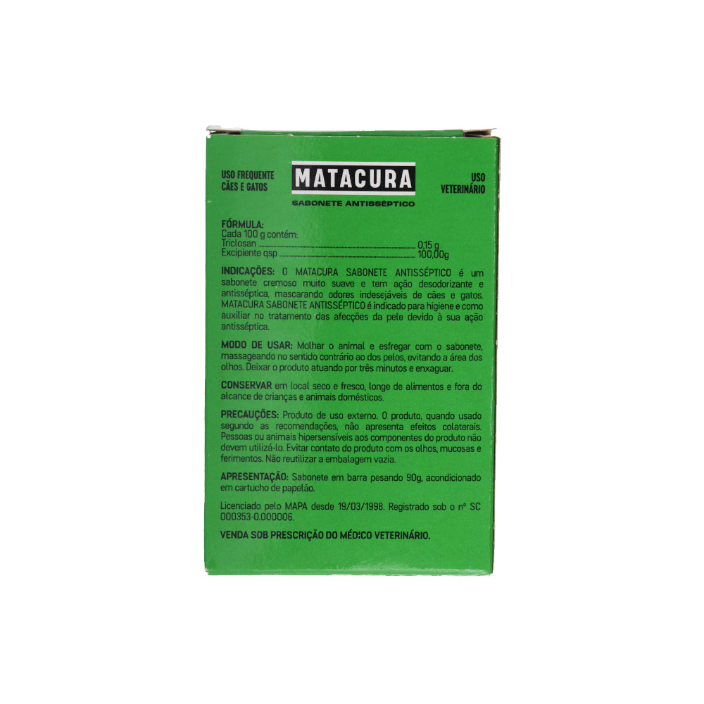 Sabonete Matacura Antisseptico para Cães e Gatos 90 g