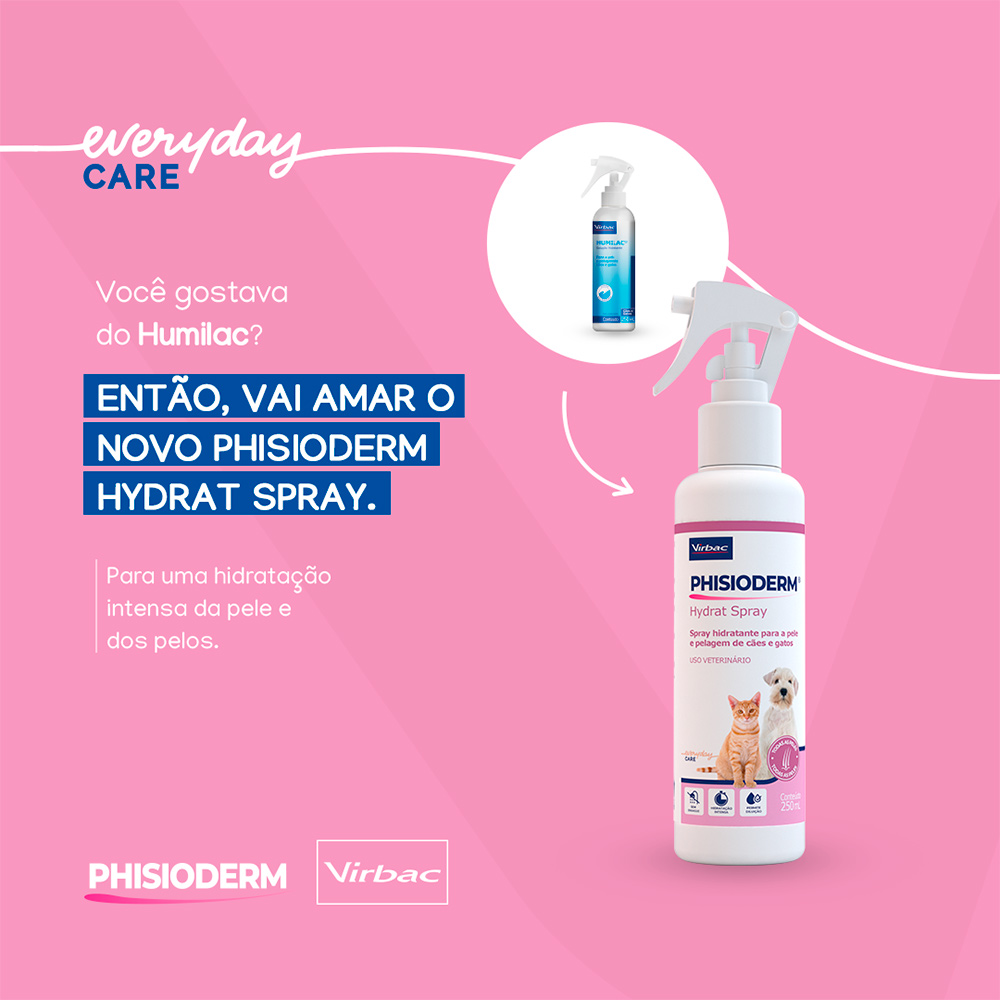 Hidratante Virbac Phisioderm Hydrat Spray para Cães e Gatos 250 ml