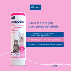 Shampoo Virbac Phisioderm Pele Sensível para Cães e Gatos