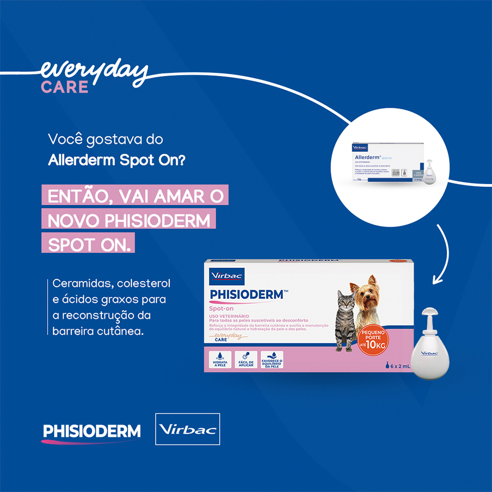 Hidratante Virbac Phisioderm Spot On S.I.S 2ml para Cães e Gatos Até 10kg