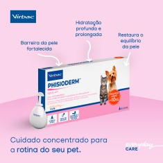 Hidratante Virbac Phisioderm Spot On S.I.S 2ml para Cães e Gatos Até 10kg