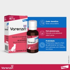 Solução Oral Varenzin Elanco Sabor Peixe para Gatos 27 ml